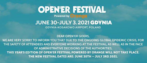 Open'er Festival 2020 elmarad
