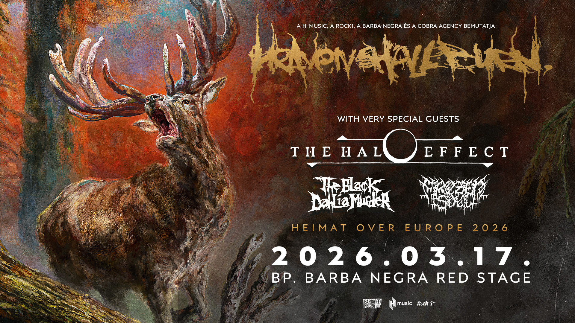 HEAVEN SHALL BURN – “HEIMAT OVER EUROPE TOUR 2026” március 17-én Budapesten!